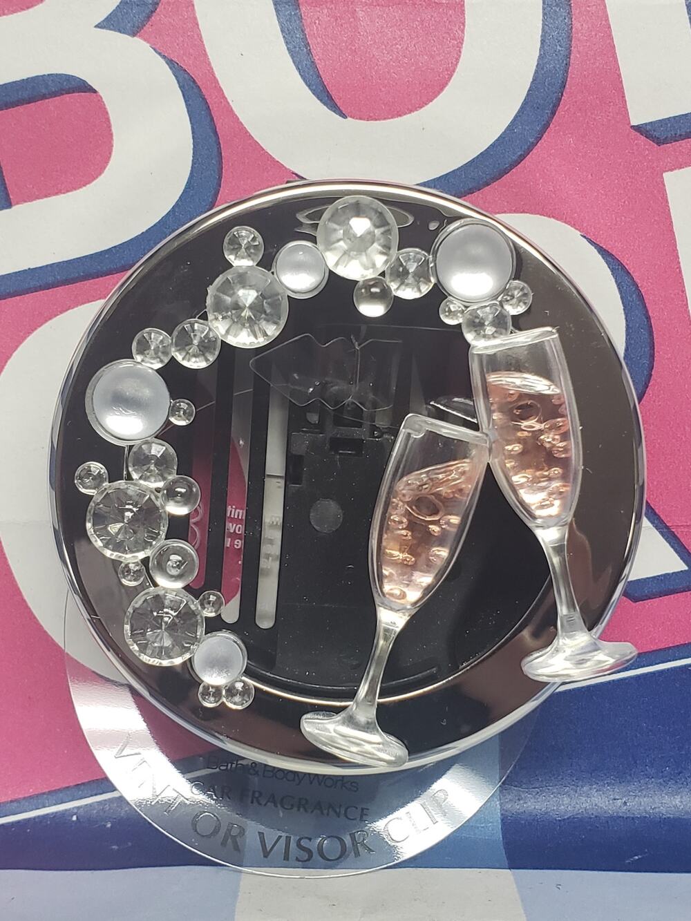 BBW Champagne Toast Visor & Vent Clip Car Fragrance Holder Vehicle Scent Decor
